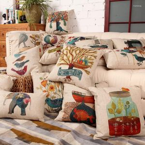 Pillow Double Side Cover Cotton Linen Soft Throw Sofa Pillowcase Merry Christmas Decorations For Home 45x45cm
