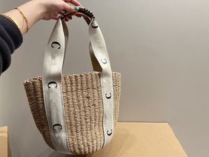 CC 2023 Summer Fashion Straw Woven Shopping Bag Embroidery C Lafite Grass Vegetable Basket Travel Clutch Handbag Women Lady Beach Handbag