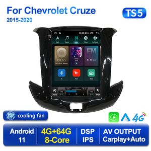 Автомобильный dvd-радио Android 11 Player для Cruze 2015-2020 Tesla Style Экран Carplay Мультимедиа GPS Navigaion Головное устройство Стерео