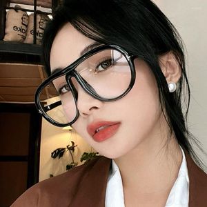 نظارات شمسية إطارات T frog Mirror Pilot's Eyeglass Frame Anti Blue Light Glasses Women Women 2023 Big Eyeglasses Men