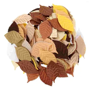 Decorative Flowers Leaves Fake Artificial Leaf Diy Decor Faux Fabric Making Greenhair Material Materials Clip Hairband Yellowtropical