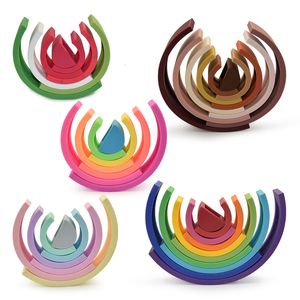 Blocchi Giocattoli in silicone per bambini Arcobaleno Puzzle impilabile Regali impilabili 230213