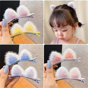 Plush Cat Ears Hairpins Girls Cute Hair Clips Hair Accessories Women Sweet Barrettes Kids Fashion Ornaments Gift Hair Accessories Wedding Dress GC1905