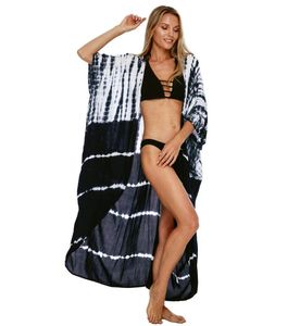 17 f￤rg strandkl￤der kl￤der bikini cover-ups lxf1336 sommar multicolor tie-dye tryck strand smock solskydd kofta casual mode midl￤ngd strandkl￤nning