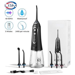 Other Oral Hygiene 5 Modes Irrigator USB Rechargeable Water Floss Portable Dental Flosser Jet 300ml Teeth Cleaner6 230211