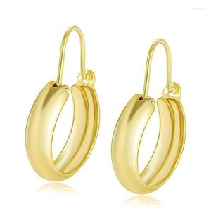 Hoop Earrings MxGxFam 14 K Light Gold Color Cold Sexy Smooth For Women Fashion Jewelry