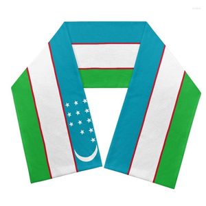 Szaliki Uzbekistan młodzież majsterunek za darmo wykonany numer nazwy Uzb Scarf Nation Flag Uzbekiston Uzbek Country Text Druku