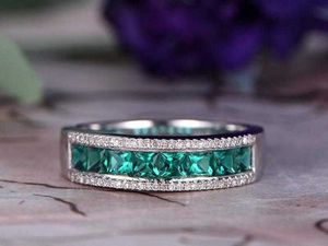 Кольца Ring Rings Retro Shape Rings для женщин зеленый циркон Sliver Jewelry Ring Classic Свадебное помолвка полная бухгалтерство