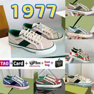 Z projektantami pudełkami buty ggity wysokiej jakości najnowsze mężczyźni kobiety swobodne buty Tennis 1977 Masło Bawełniane beżowe beżowe canvas Sn DC