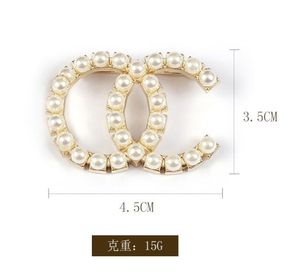 20style Brand Designer C Double Letter Brooches Women Men Couples Luxury Crystal Pearl Brooch Suit Laple Pin Fashion Jewelry Accessories Gift