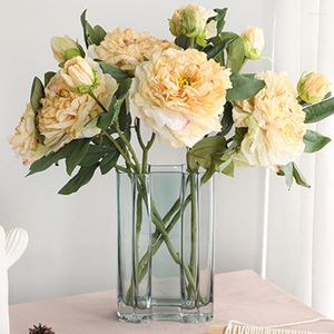 Dekorativa blommor Artificial Peony Fake Faux Silk Flower Buquets For DIY Table Centerpieces Arrangement Wedding Party Home