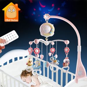 Rasseln Mobile Baby Toys 012 Monate Crib Mobile Musical Box mit Halter Kleinkinder Weiche Rassel Teether geborene Baby Bettspielzeug Bildungsmädchen 230211