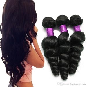 4 Bundles Brazilian Loose Wave Virgin Hair Extensions, Unprocessed Virgin Brazilian Hair Bundles, 100g/pcs Cheap Brazilian Hair Weave