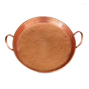 Plates Pure Copper Fruit Plate Handmade Pot Tray Wedding A Flat With Two Ears Seafood Dinner