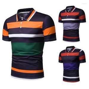 Polo da uomo Modello Estate Uomo Edizione coreana Polo a maniche corte Collisione di colori Coltiva se stessi T-shirt per il tempo libero con risvolto