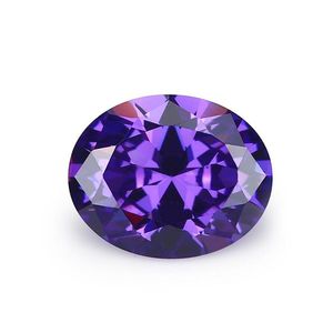 Löst diamanter grossist av hög kvalitet 100 st/ väska blåaktig violet 8x10 mm oval fasetterad skärform 5A VVS kubik zirkonium DHGA5