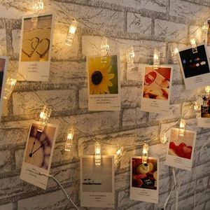 Dekorativa figurer 6m 40 lampor LED Wall Deco Light String Romantic Glowing Po Clip Fairy USB Cafe Bar Home Decor Pendant