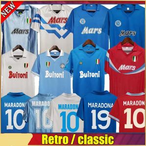 Maradona 1986 1987 1988 1999 piłka nożna Napoli Retro koszulki piłkarskie 87 88 89 91 93 klasyczny niebieski home away czerwony tajska jakość piłka nożna dla mężczyzn Coppa Neapol koszulki piłkarskie