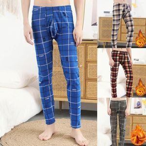 Men's Pants Mens Super Thick Thermal H Single Lattice Bottomed Cotton Wool Trousers Cold Flannel Big And Tall