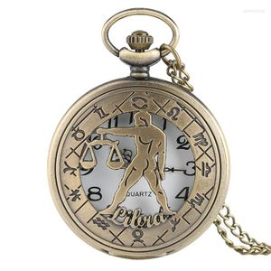 Карманные часы 12 созвездий Половина Веса Кварц часы Unisex Vintage Clock Chepe Chain для мужчин Женщины дети подарки Reloj