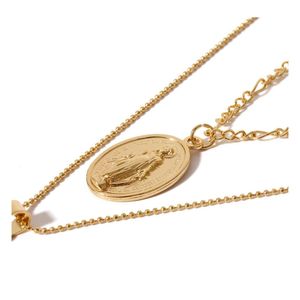 Anhänger Halsketten Hübsche Mtilayer-Anhänger Chic Charm Choker Halskette Böhmischer Schmuck Großhandel Farbe Goldketten Drop Lieferung Dhh2Y