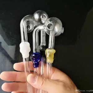 Farbe Schädelknochen gebogener Topf Großhandel Glas Shisha, Glas Wasserpfeife Fittings