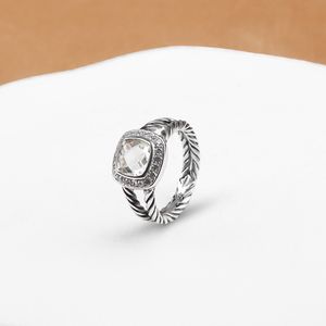 Ring White Topaz z cyrkonem Design Damskie Pierścionki zaręczynowe