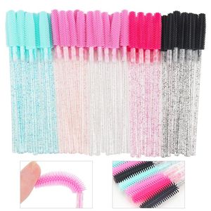 Makeup Brushes PCS Silicone Crystal Mascara Wands Applicator engångs diamantögonkam för kvinnor Beauty Brush ToolsMakeupMakeup