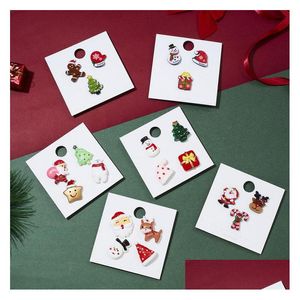 Pins Brooches Selling Christmas Series Santa Crutch Elk Acrylic Brooch With Paper Card Set Wholesale Drop Delivery 202 Dharb