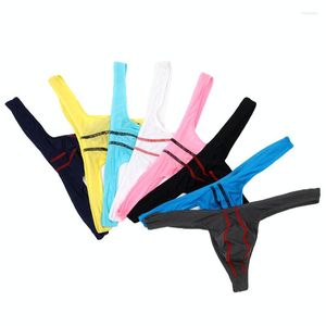 Underpants 8PCS Mens Low Rise Ice Silk Sexy Mini Thong Bikini Briefs Transparent Men Panties Soft Comfortable Gay Slip Underwear