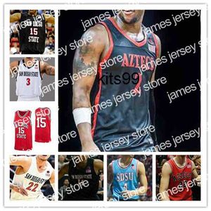 Бейсбол в колледже носит Custom San Diego State Aztecs SDSU College Basketball Jersey Леонард Мэтт Брэдли Трей Пуллиам Ламонт Батлер