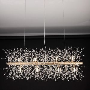 Plafoniere Modern Rectangle Design Dente di leone Led Lampadario Illuminazione Crystal Spark Ball G9 Lampadari Decor per camera da letto SoggiornoCeili