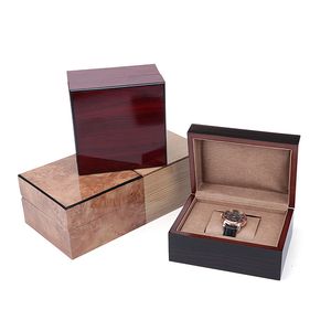 Uhrenboxen Hüllen Mode Luxus Holz Single Slot Uhrenbox Reise Business Armreif Armband Aufbewahrungskoffer Einzelhandel Schmuck Display 230211