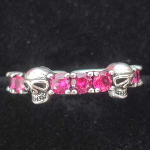 Band Rings 2022 trends winter kpop jewelry non tarnish gothic rings for women ghost band ring with ruby G230213