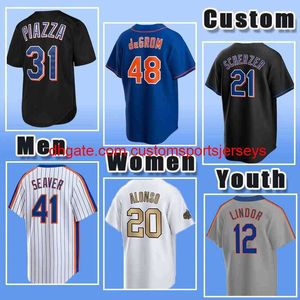 stitch Pete Alonso Baseball Francisco Lindor Jacob deGrom Jerseys Starling Marte Max Scherzer Keith Hernandez s Mike Piazza Tom Seaver Dwight Gooden Bassitt