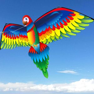 3d попугай, однолинейный воздушный змей с хвостом и ручкой, детская летающая птица, интерактивная игрушка для взрослых и детей на открытом воздухе