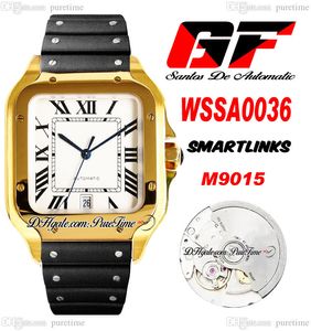 GF V2 WSSA003 Miyota 9015 orologio automatico da uomo in oro giallo 18 carati quadrante bianco indici romani gomma nera Super Edition Puretime 05C3