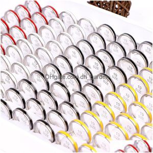 Solitaire Ring 50Pcs/Lot Fashion Drop Oil Rings Jewelry For Women Girls Mix Solid Colors Stainless Steel Keepsake Dhvut