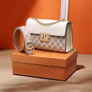 50% de desconto no Outlet Venda on-line exclusiva Bolsa feminina de couro estampada moda Cadeia de bloqueio pequeno quadrado Mensageiro simples transmissão ao vivo