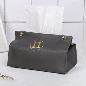 Hotel Leather Tissue Box Ins Style Household Living Room Desktop Storage Car PU Leather Paper Extraction Boxs