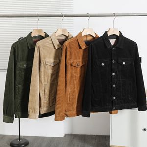 2023 men Shirt new fashion leisure brand blouses long sleeve for male embroidery design High quality corduroy fabric functional windproof fabric coats