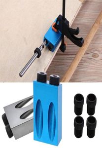 6810mm Pocket Hole Jig Kit Woodworking Angle Drill Guide Set 8st Hole Puncher Locator Jig Drill Bit For Carpentry Tool222W2374157