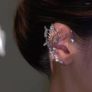 Stud Earrings Luxury Zircon Butterfly Elf Wrap Around Ear Earring Fairy No Piercing Cuff Jewelry Gift Pendiente Mujer