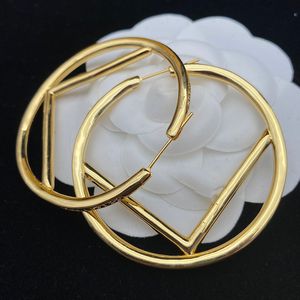 Orecchini di design da donna in oro con diamanti gioielli di lusso orecchini a cerchio con orecchini a cerchio lettera F pendenti orecchino classico da uomo cerchio perno da sposa 2302134BF