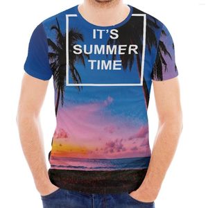 Men's T Shirts Luxury Men's Clothing With Seaside Hawaiian Design Print Polynesian Slim Crew-Neck Short Sleeved Summer Sports Shirt