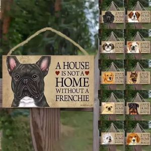 Hundtaggar rektangulära trä husdjur hundtillbehör härlig vänskap djurskylt plack rustik vägg hem dekoration ny
