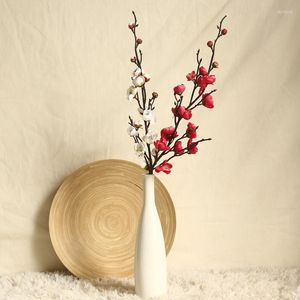 Dekorativa blommor konstgjorda plommonblomma silkblommor grenar hem vardagsrum bonsai dekoration falska växter diy krans kontor dekor