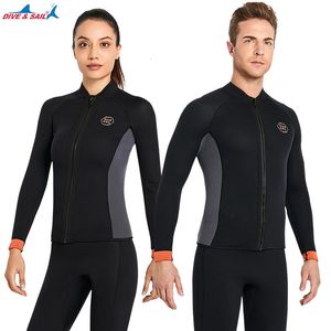 Nasiaki scheuty neopren 3 mm Neoprene Men Długie rękawie Split Stratne kurtki Plus Kobiety Kobiet Swimsuit Nurkowanie Surfing Surf Surf Suit 230213