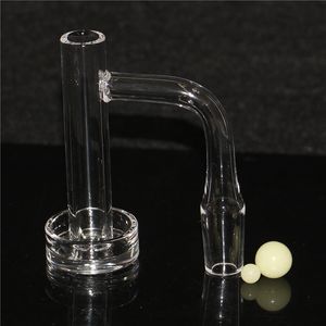 Hookahs Beveled Edge Contral Tower Quartz Banger With Glass Marble Quartz Pillar Terp Pearls 14mmOD Seamless Welded Nails For Water Bongs Dab Rigs