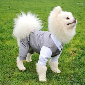 Ubrania psa dżentelmen ubrania weselne garnitur formalny kurtka koszuli dla małych psów strój dla zwierząt świątecznych Halloween